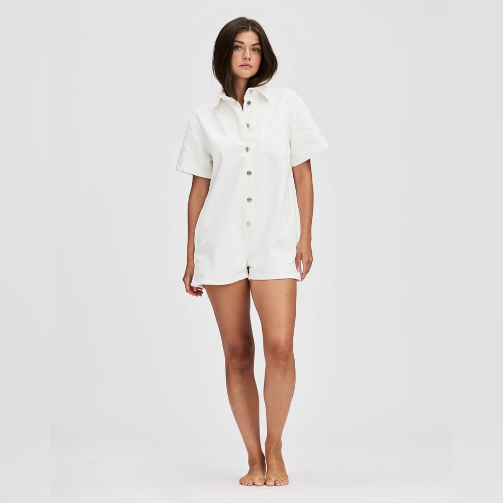 PARKE white denim romper
